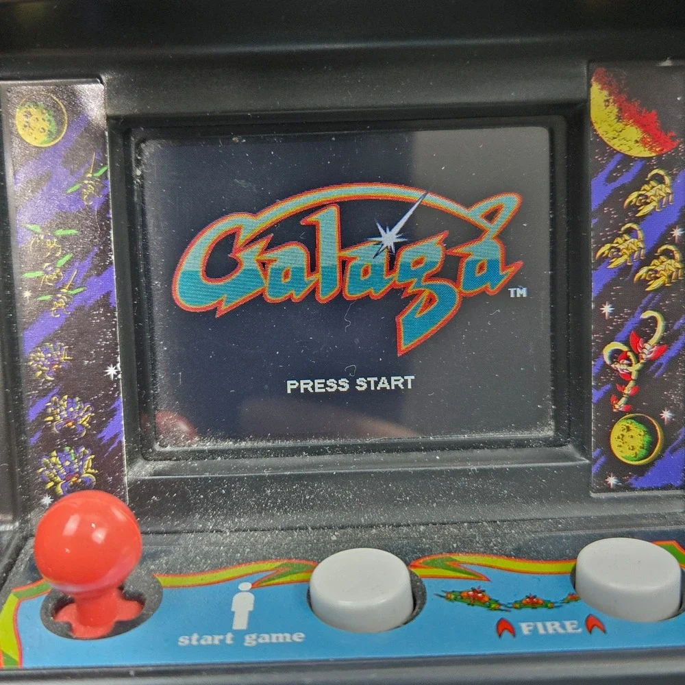 Basic Fun Galaga Mini Arcade Cabinet Retro Handheld Game Black 09622 Namco VIDEO